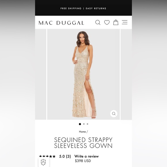 Mac Duggal Strappy Back Sequin Gown - Picture 7 of 10